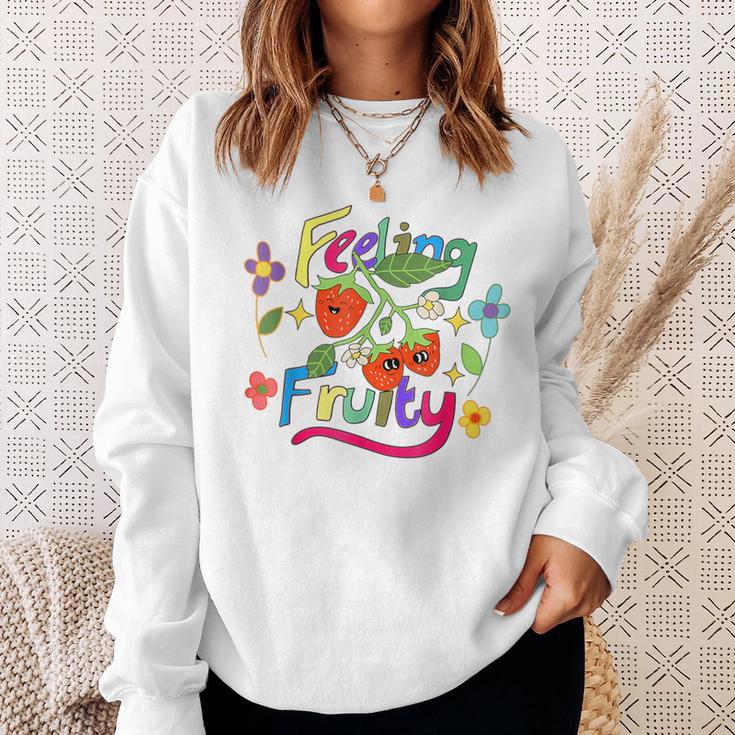 Lesbian Gay Pride Month Feeling Fruity Lgbtq Fruit Rainbow Sweatshirt Gifts for Her