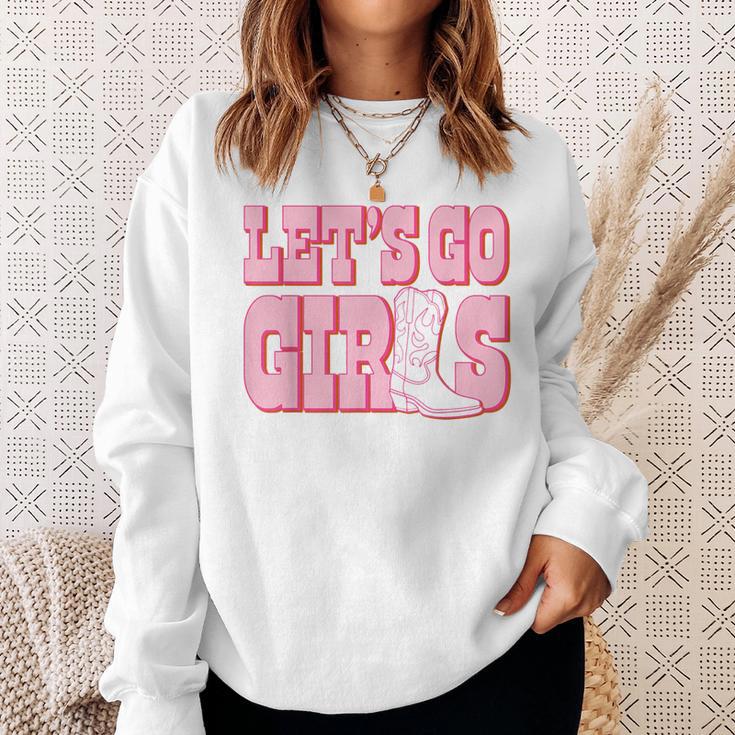 Let's Go Girls Cowgirl Boot Bachelorette Party Matching Sweatshirt Gifts for Her