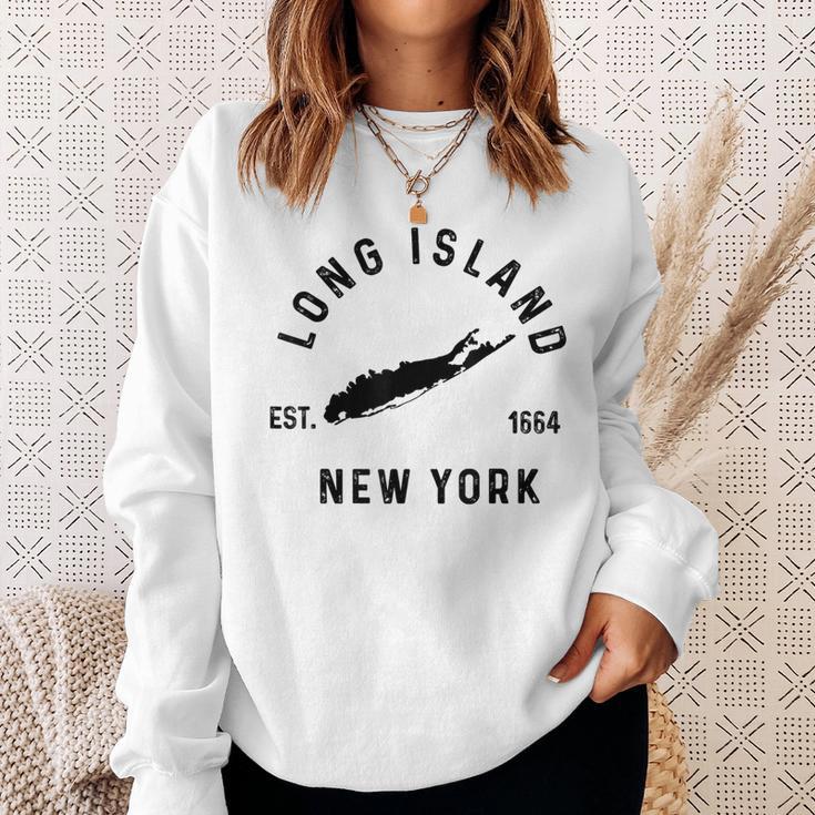 Long Island Ny Souvenir Native Long Islander Map Nyc Sweatshirt Gifts for Her