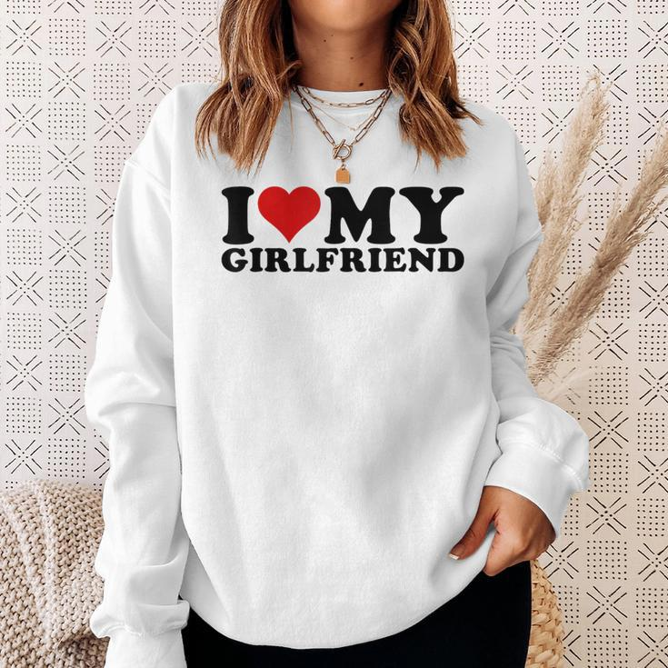 I Love My Girlfriend Gf I Heart My Girlfriend Gf White Sweatshirt Gifts for Her