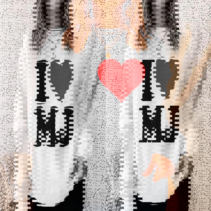 I Love Heart Mj M J MJ Sweatshirt - Monsterry DE