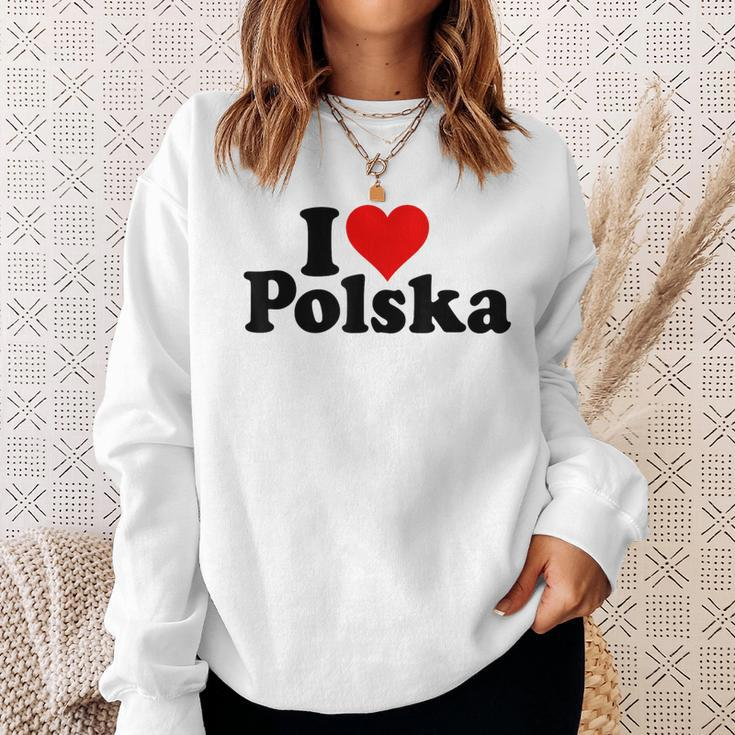 I Love Heart Polska Poland Sweatshirt Geschenke für Sie