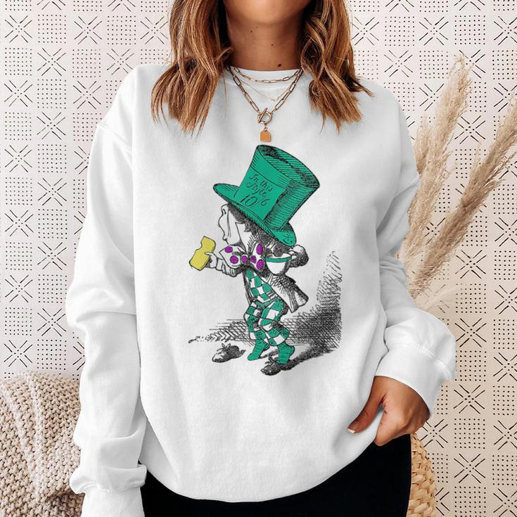 Mad Hatter Vintage Alice Tea And Snack Sweatshirt Gifts for Her