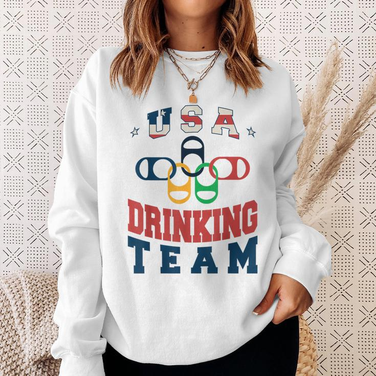 Merica Usa Drinking Team Patriotic Usa America Sweatshirt Gifts for Her