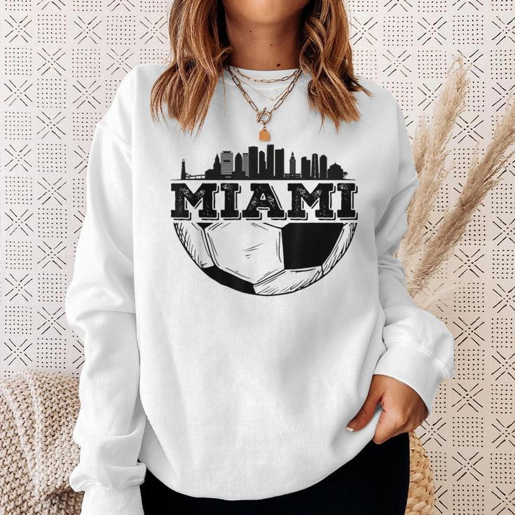 Miami Soccer Distressed Futbol 305 Sweatshirt Gifts for Her