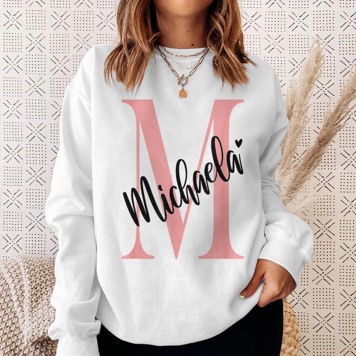 Michaela Nameorname Mit Monogramm Personalisiert Rosa Sweatshirt Geschenke für Sie