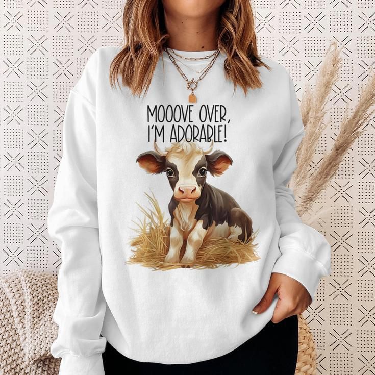 Mooove Over I'm Adorable Cute Cow Sounds Toddler Sweatshirt Gifts for Her