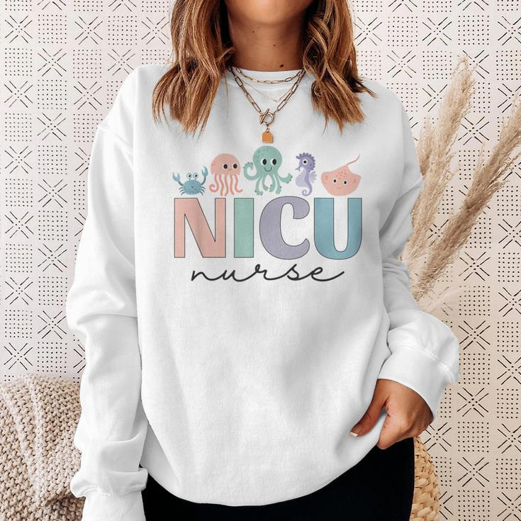 Nicu Ocean Sea Animals Neonatal Intensive Care Unit Nurse Sweatshirt Gifts for Her