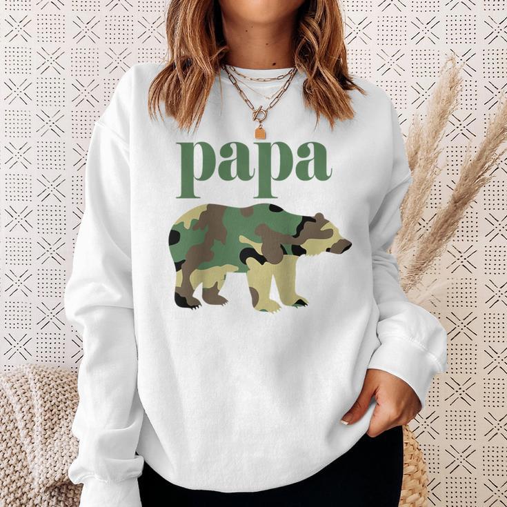 Papa Bär Camo Camo Papa Bär Passender Familienbär Raglan Sweatshirt Geschenke für Sie