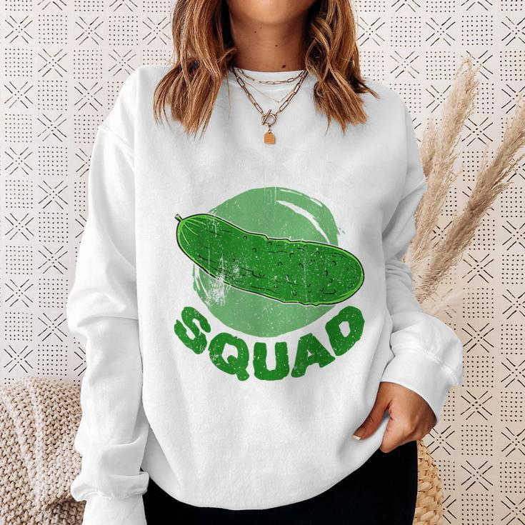 Pickle Squad Pickle Cucumber Lover Veggie Vegetarian Day Sweatshirt Gifts for Her