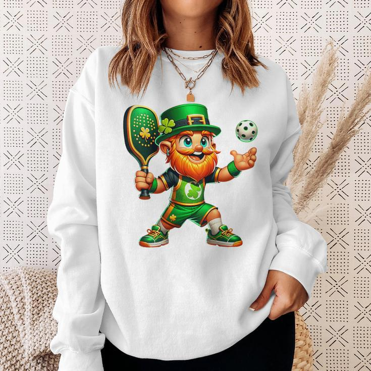 Pickleball Leprechaun St Patrick's Day Pickleball Player Sweatshirt Gifts for Her