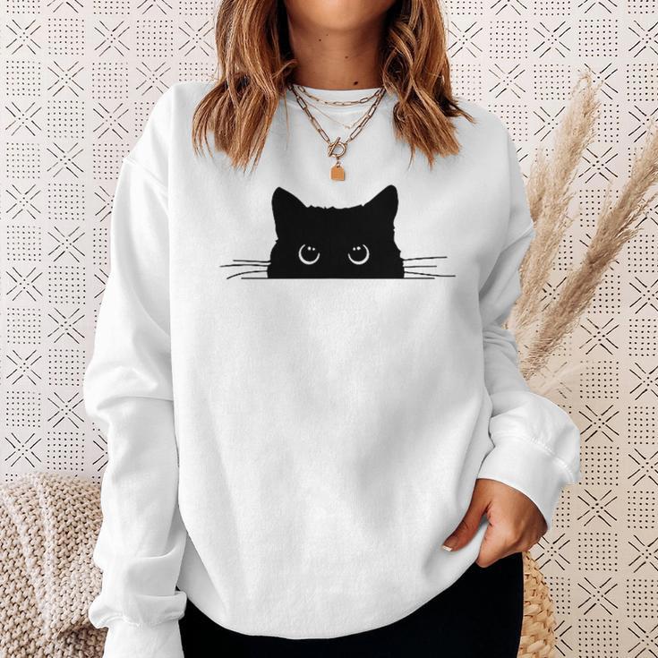 Pocket Black Cat Lover Women Sweatshirt Gifts for Her