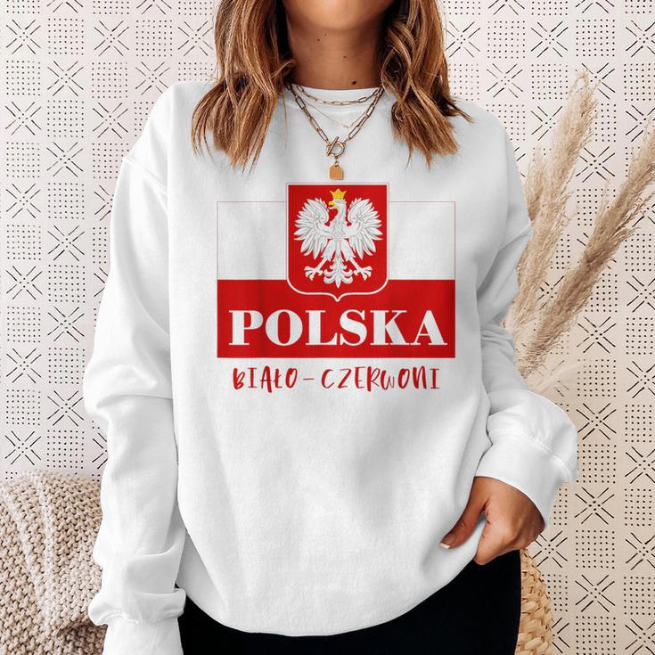 Polska Bialo-Czerwoni Polnische Flagge Polnisches Emblem Weißer Adler Sweatshirt Geschenke für Sie