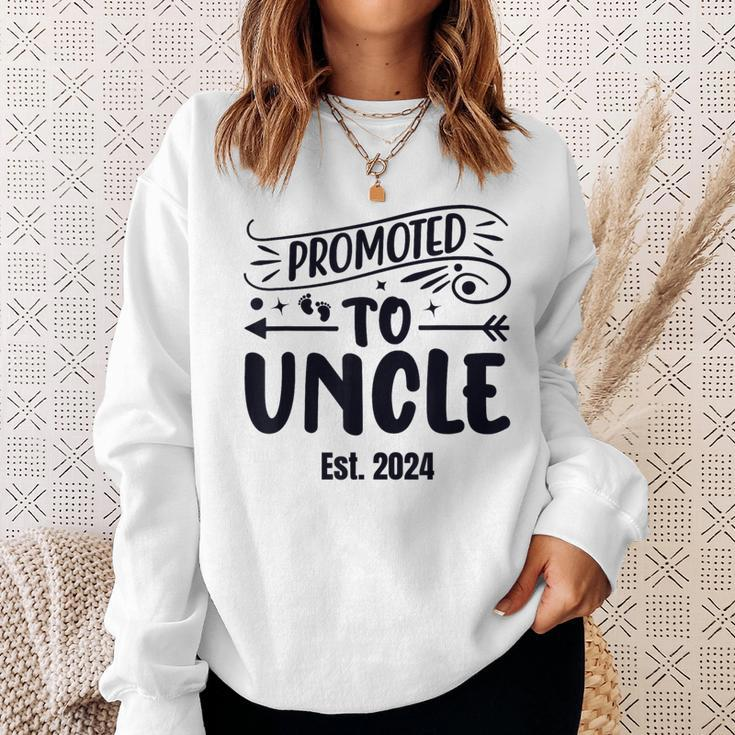 Promoted To Uncle 2024 Soon To Be Uncle Mens Sweatshirt Gifts for Her