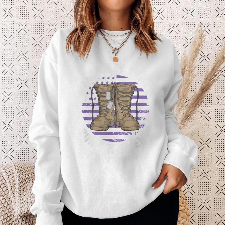 Purple Up Military Child Month Brat Born Resilient And Tough Sweatshirt Gifts for Her