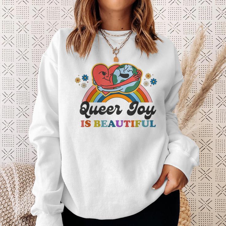 Queer Joy Is Beautiful Lgbtq Pride Lesbian Bisexual Trans Sweatshirt Gifts for Her