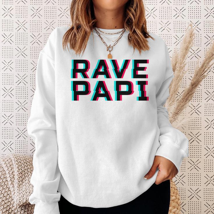 Rave Papi Edm Music Festival Optical Illusion Father's Day Sweatshirt Gifts for Her