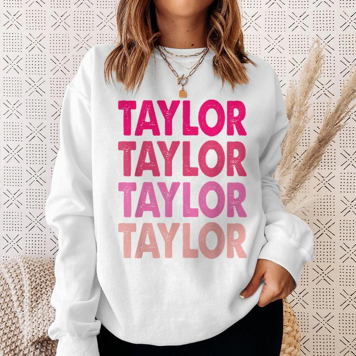 Retro Taylor Personalized Name I Love Taylor Sweatshirt Gifts for Her