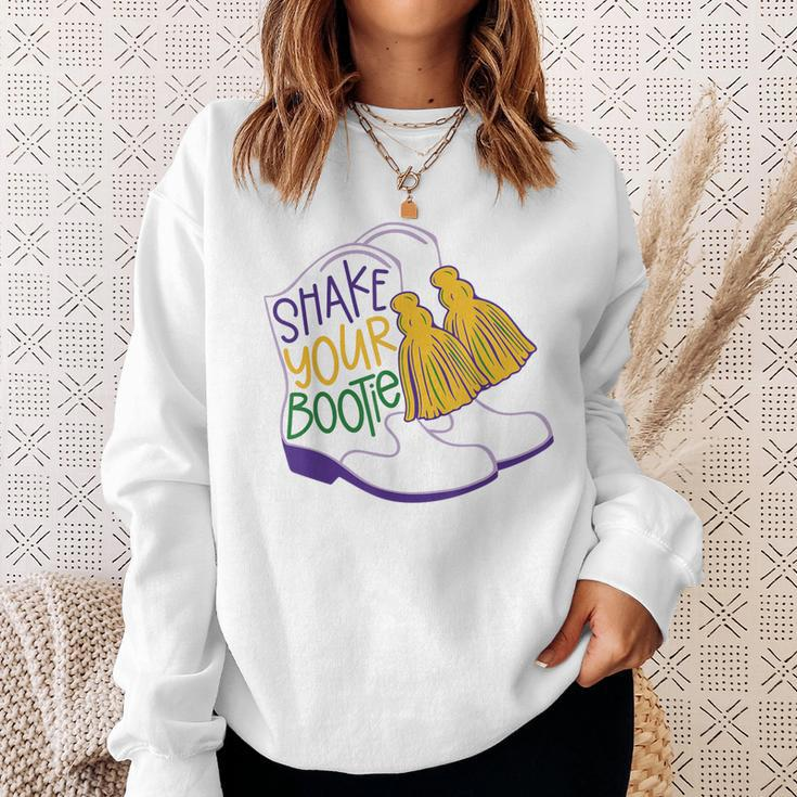 Shake Your Bootie Mardi Gras Bead Boot Carnival Celebration Sweatshirt Gifts for Her