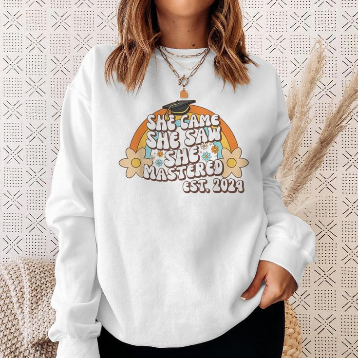 She Came She Saw She Mastered Master's Degree 2024 Graduate Sweatshirt Gifts for Her