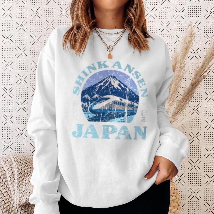 Shinkansen Japanese Bullet Train Japan Mt Fuji Kanji Sweatshirt Gifts for Her