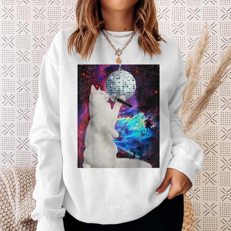 Singing Disco Cat In Space For Cat Lovers Sweatshirt Gifts for Her