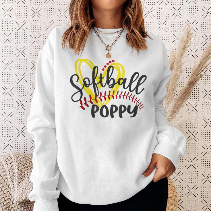 Softball Poppy Heart Ball Poppy Pride Sweatshirt Gifts for Her