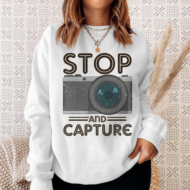 Stop And Capture Fotografen Lustige Fotografie Sweatshirt Geschenke für Sie