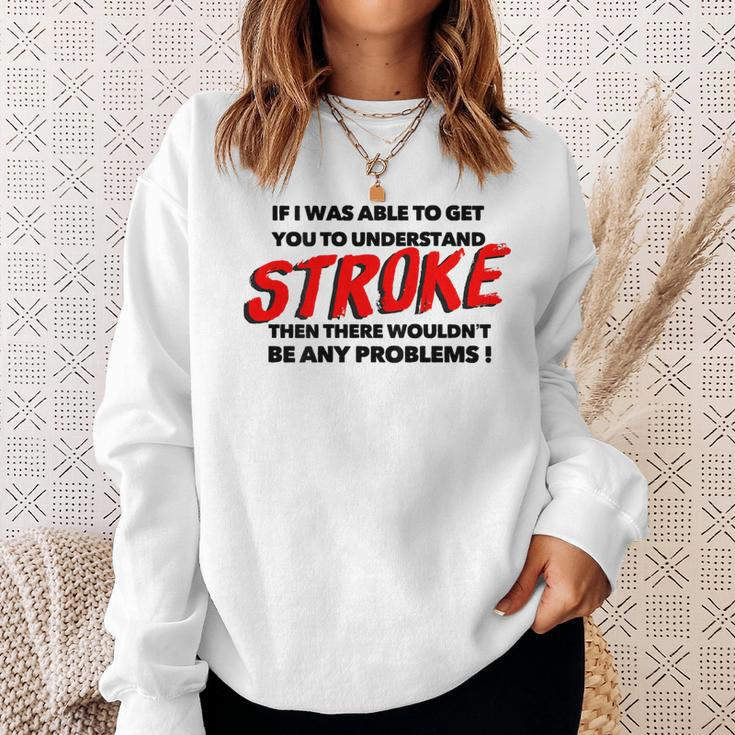 Stroke Awareness Brain Injury Understanding Back Sweatshirt Gifts for Her