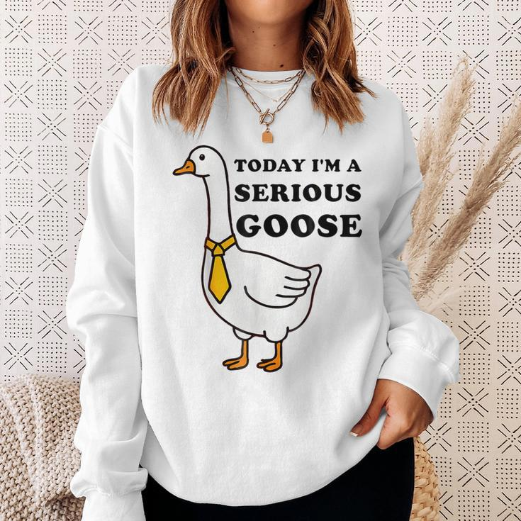 Today I'm A Serious Goose Silliest Goose Meme Goose Bumps Sweatshirt Gifts for Her