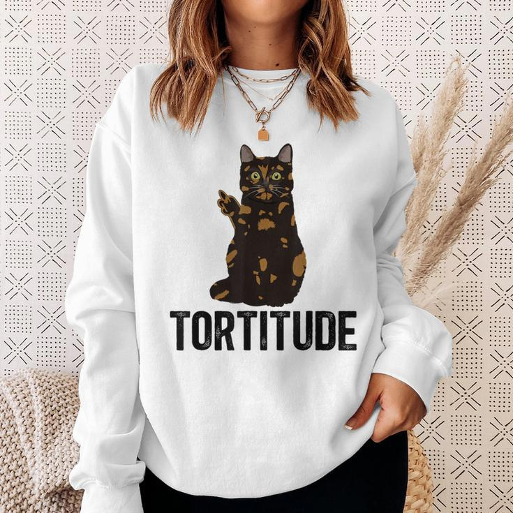 Tortitude Tortoiseshell Cat Owner Tortie Cat Lover Sweatshirt Gifts for Her