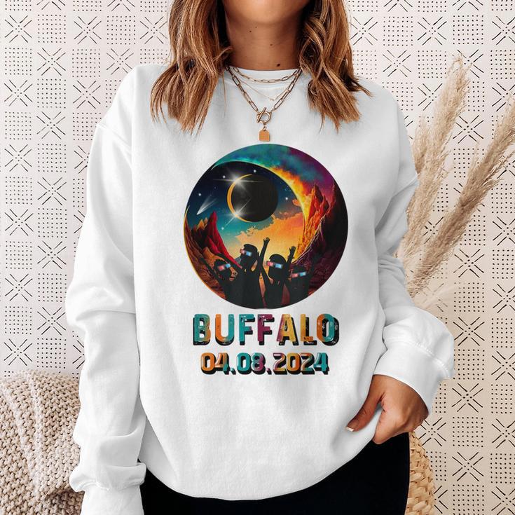 Total Solar Eclipse 2024 Totality Buffalo Sweatshirt Gifts for Her