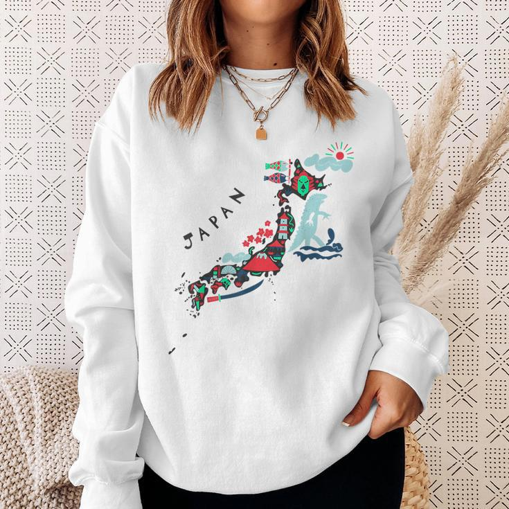 Travel Asia Japan Map Tokyo Japanese Vacation Souvenir Sweatshirt Gifts for Her