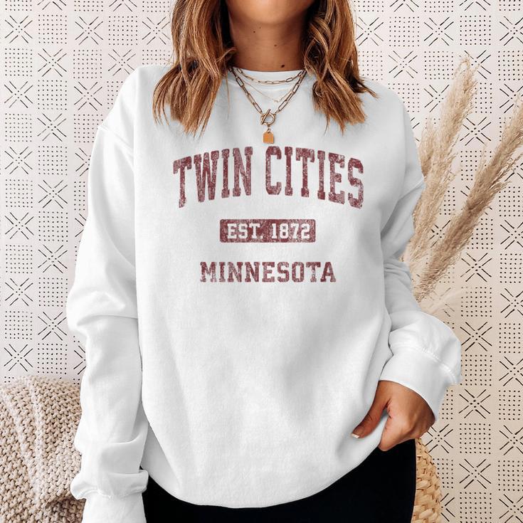 Twin Cities Minnesota Mn Vintage Athletic Sports Sweatshirt Gifts for Her