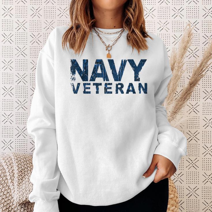 United States Navy Veteran Faded Grunge Sweatshirt Gifts for Her