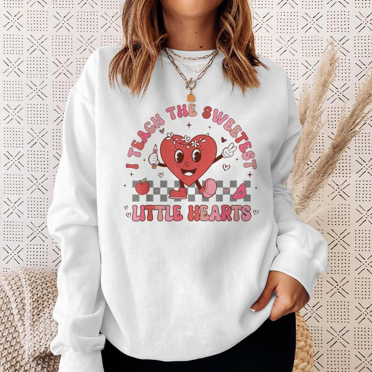 Valentines Day I Teach The Sweetest Little Hearts Teachers Sweatshirt Gifts for Her