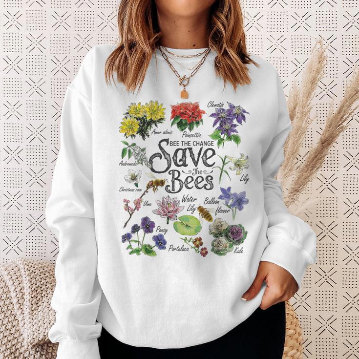 Vintage Botanical Save The Bees Sweatshirt Gifts for Her