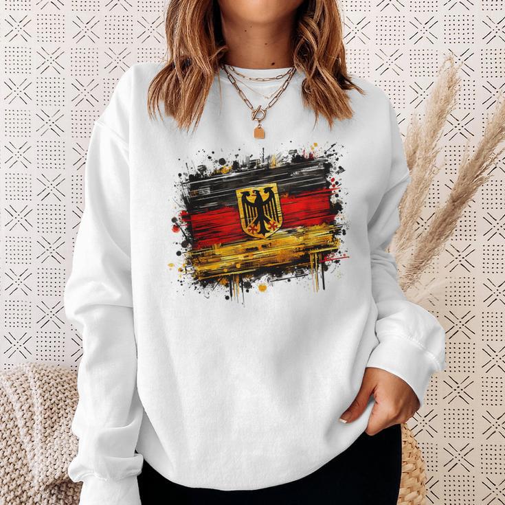 Vintage Deutsch Banner Fan Deutschland Flagge Retro Kunst Sweatshirt Geschenke für Sie