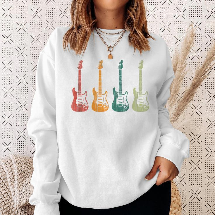 Vintage Guitars Retro Guitarists Bassist Sweatshirt Gifts for Her