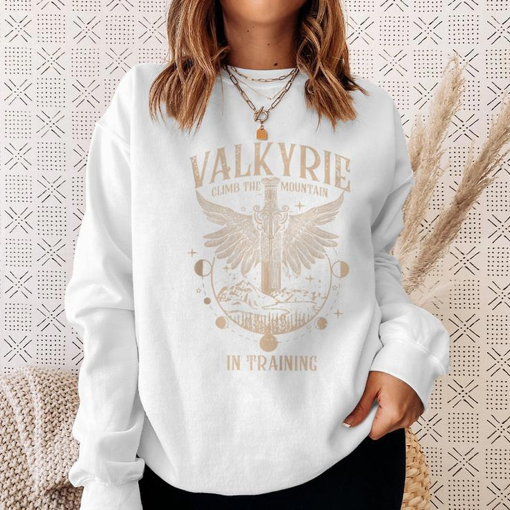 Vintage Retro Valkyrie Climb The-M0untain In Training Sweatshirt Gifts for Her