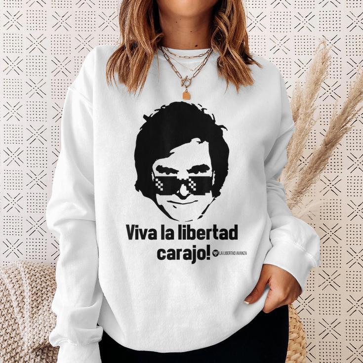 Viva La Libertad Carajo La Libertad Avanza Javier Milei Gray Sweatshirt Geschenke für Sie