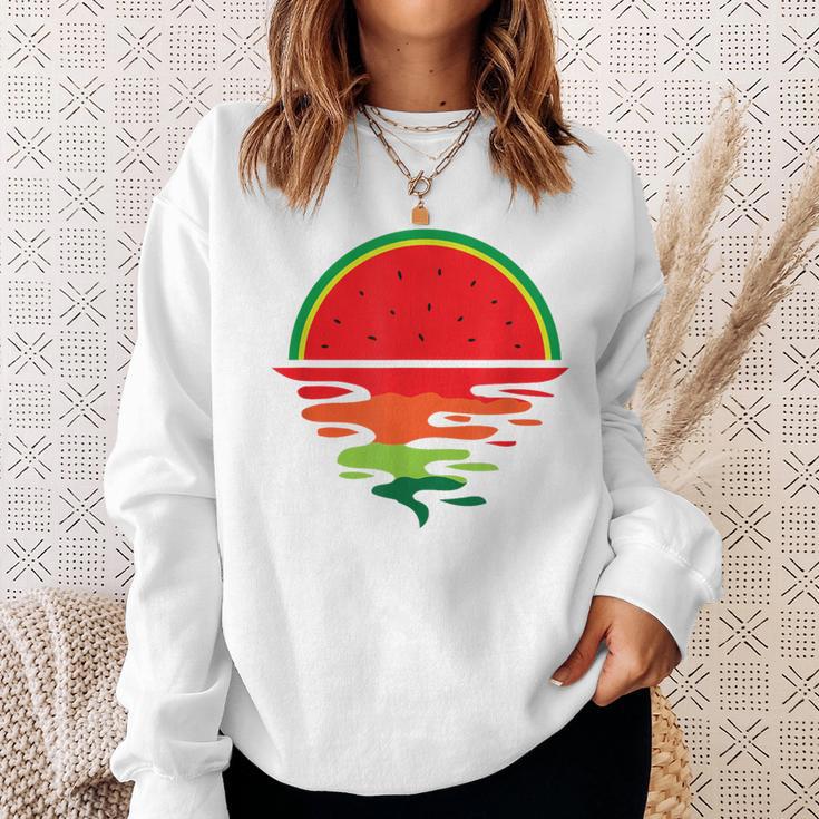 Watermelon Summer Sunset Fruit Watermelon Sweatshirt Geschenke für Sie