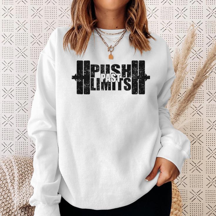 Weight Lifting Push Past Limits Gym Fitness Sweatshirt Gifts for Her