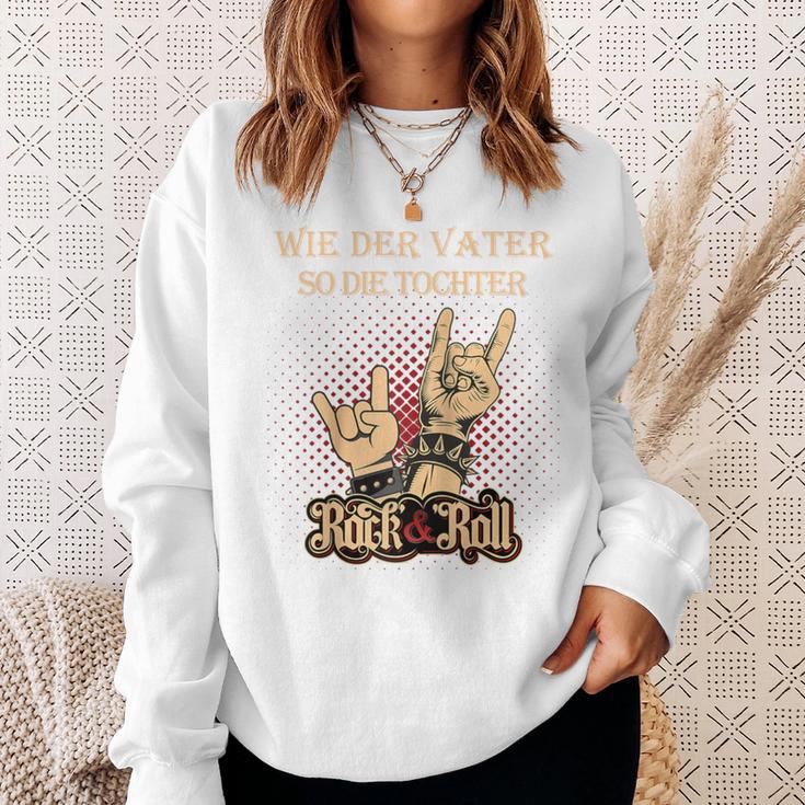 Wie Derater So Die Tochter Papa Opa Rock & Rollatertag Raglan Sweatshirt Geschenke für Sie