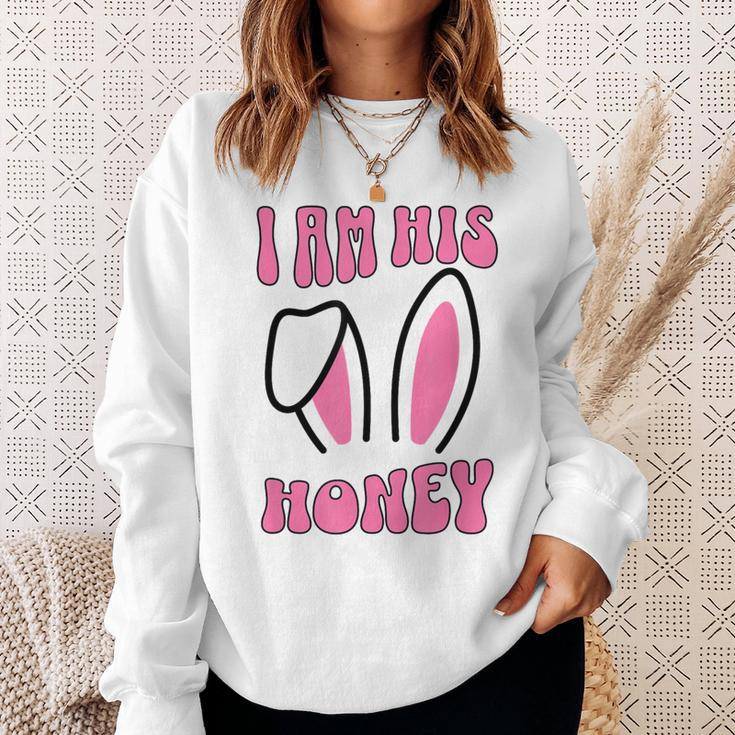 Women's Matching Couple Easter Wife I Am His Honey Sweatshirt Gifts for Her