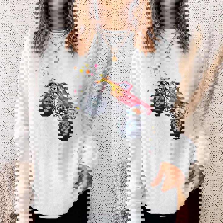 Youth 5 Year Old Monster Truck Car 5Th Birthday Boy Sweatshirt Gifts for Her