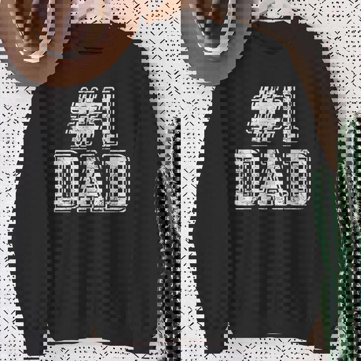 1 Dad Best Dad Fathers Day Number One Dad Sweatshirt Gifts for Old Women