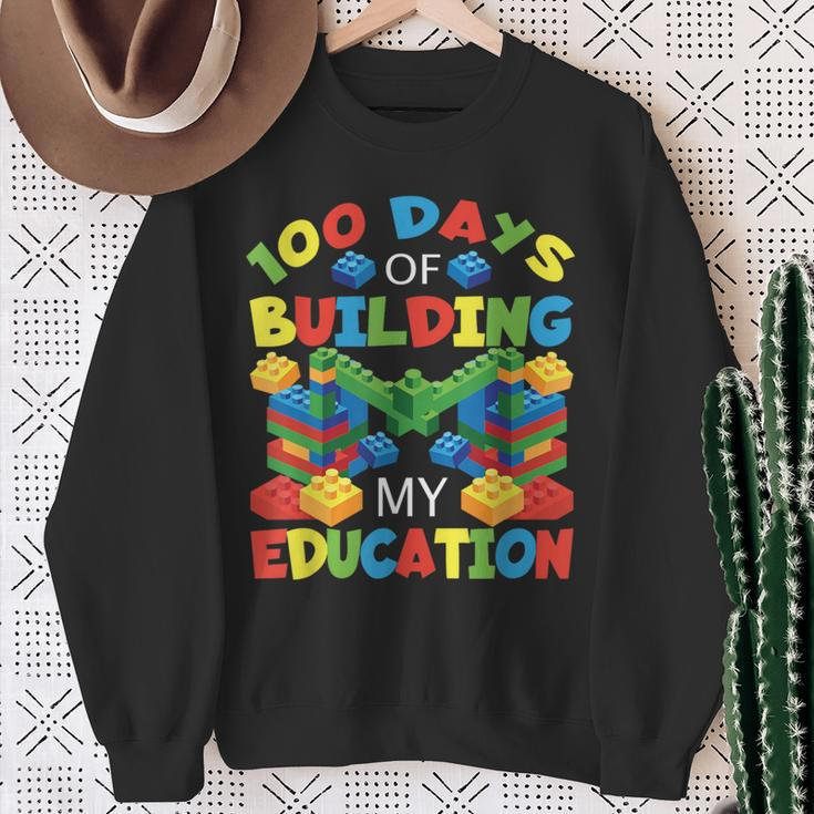 100 Days Of Building My Education Construction Block Sweatshirt Gifts for Old Women