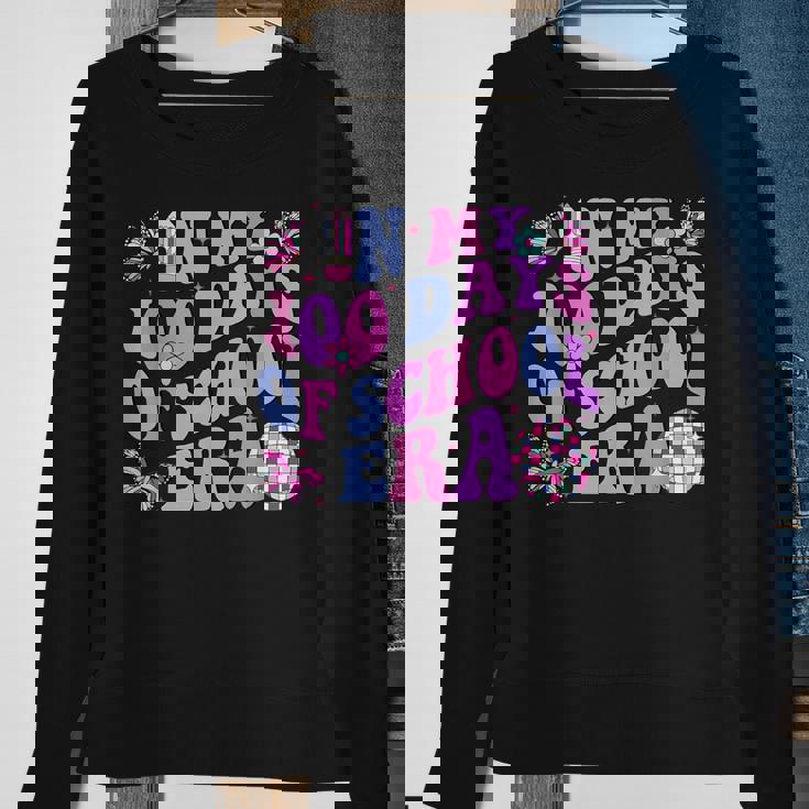 In My 100 Days Of School Era Retro Disco 100Th Day Of School Sweatshirt Gifts for Old Women