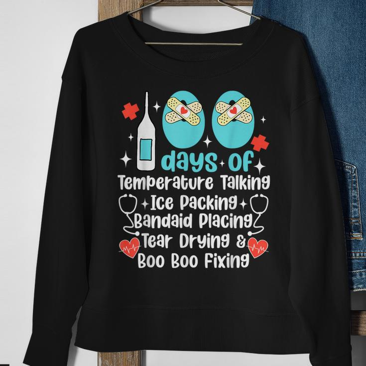 100 Days Of Temperature Taking Happy 100 Day Of School Nurse Sweatshirt Gifts for Old Women